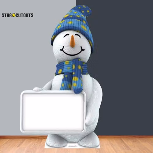Star Cutouts Ltd SC168 Snowman with Sign Cardboard Cutout, Multicolour, Height: 183 cm – 3
