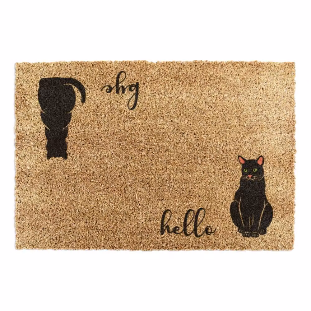 Artsy Mats Hello Bye Cats Doormat in Brown, W/D: 90 x 60 cm – 2