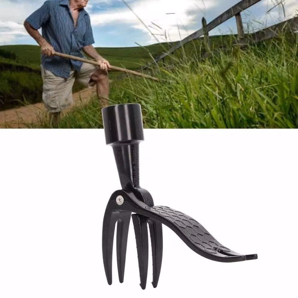 FLAVORA Black Aluminium Long Handle Claw Weeding Tool, 100g – 3