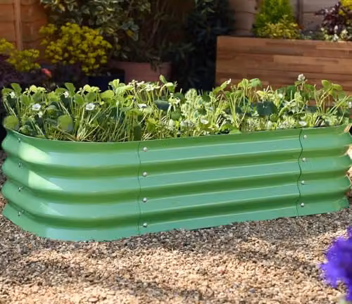 Garden Gear Galvanised Steel Raised Bed in Green, W/D/H: 60 x 60 x 30 cm – 2