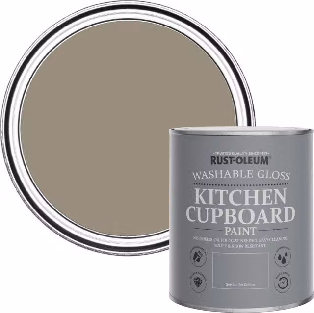 Rust-Oleum Gloss Kitchen Cupboard Paint, Brown, 0.75 l