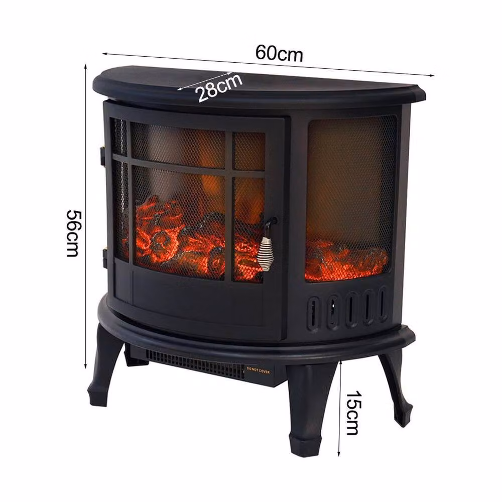 NESTLUNE Electric Log Burning Flame Effect Stove Fireplace in Black – 2