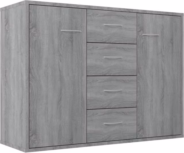 Berkfield Home Grey Sonoma Sideboard in Engineered Wood, W/D/H: 88 x 30 x 65 cm – 1