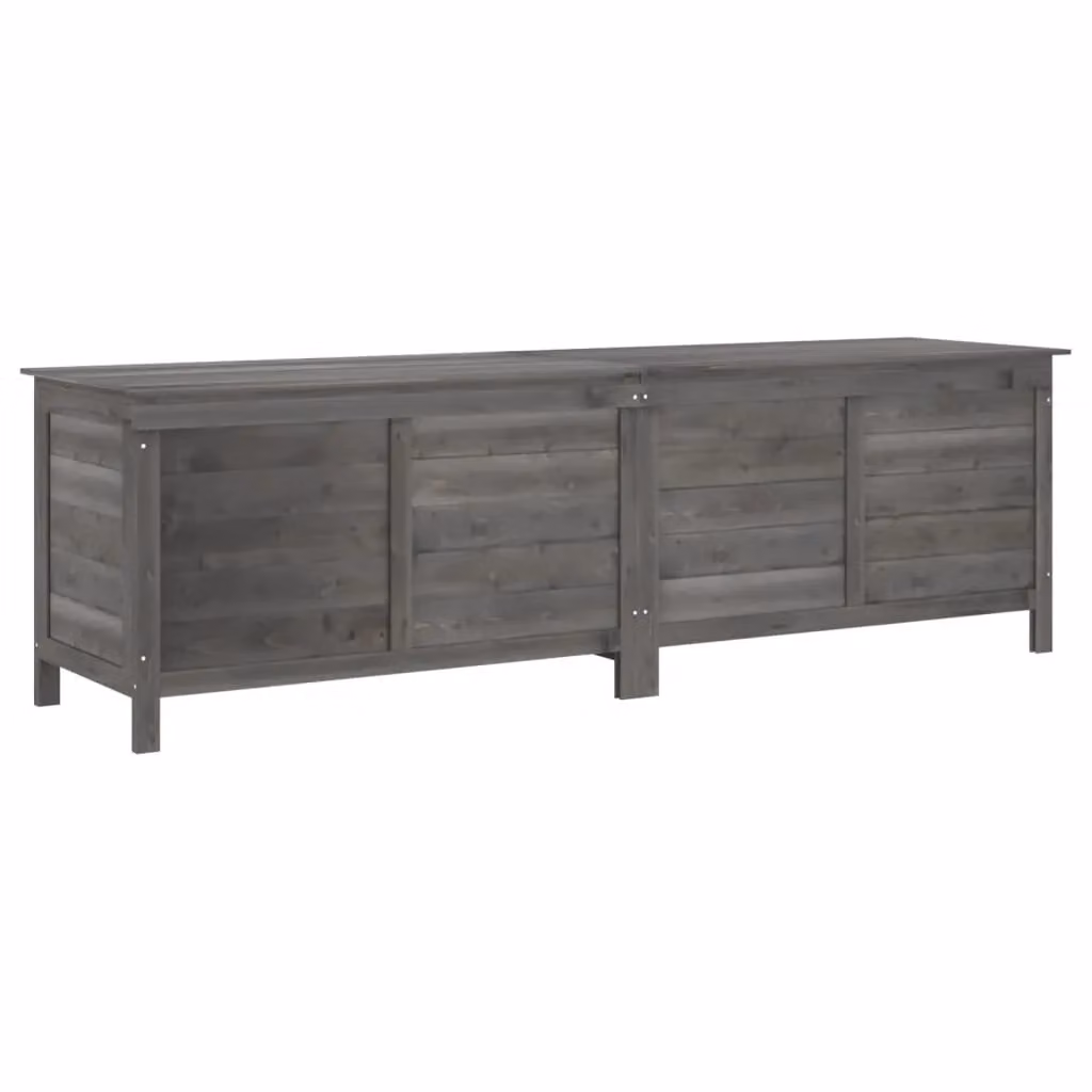 Berkfield Home Garden Storage Box in Anthracite and Black Solid Fir Wood, W/D/H: 198.5 x 50 x 56.5 cm – 2