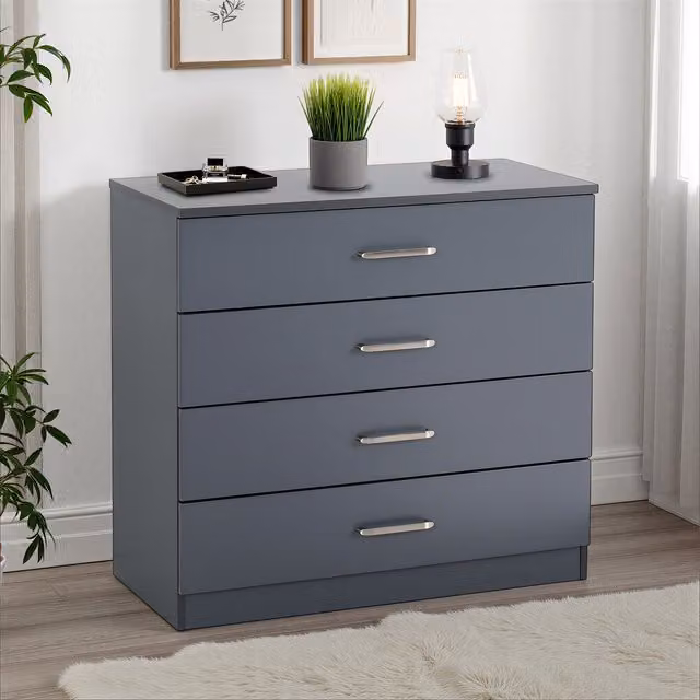 Seconique Dakota 4 Drawer Chest in Grey