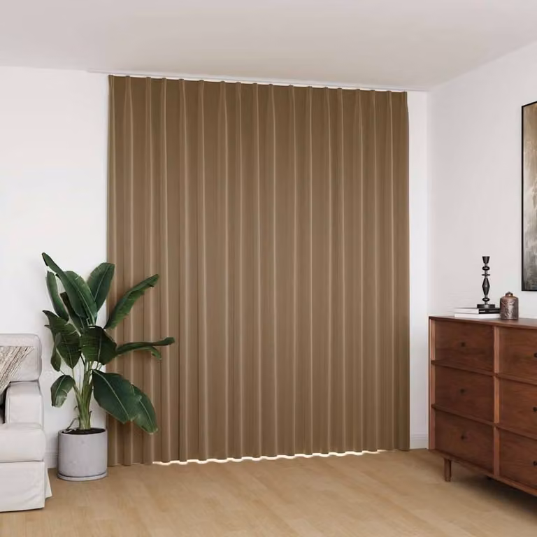 Berkfield Home Elegant Blackout Curtain with Hooks, Beige, W: 290 cm, H: 245 cm