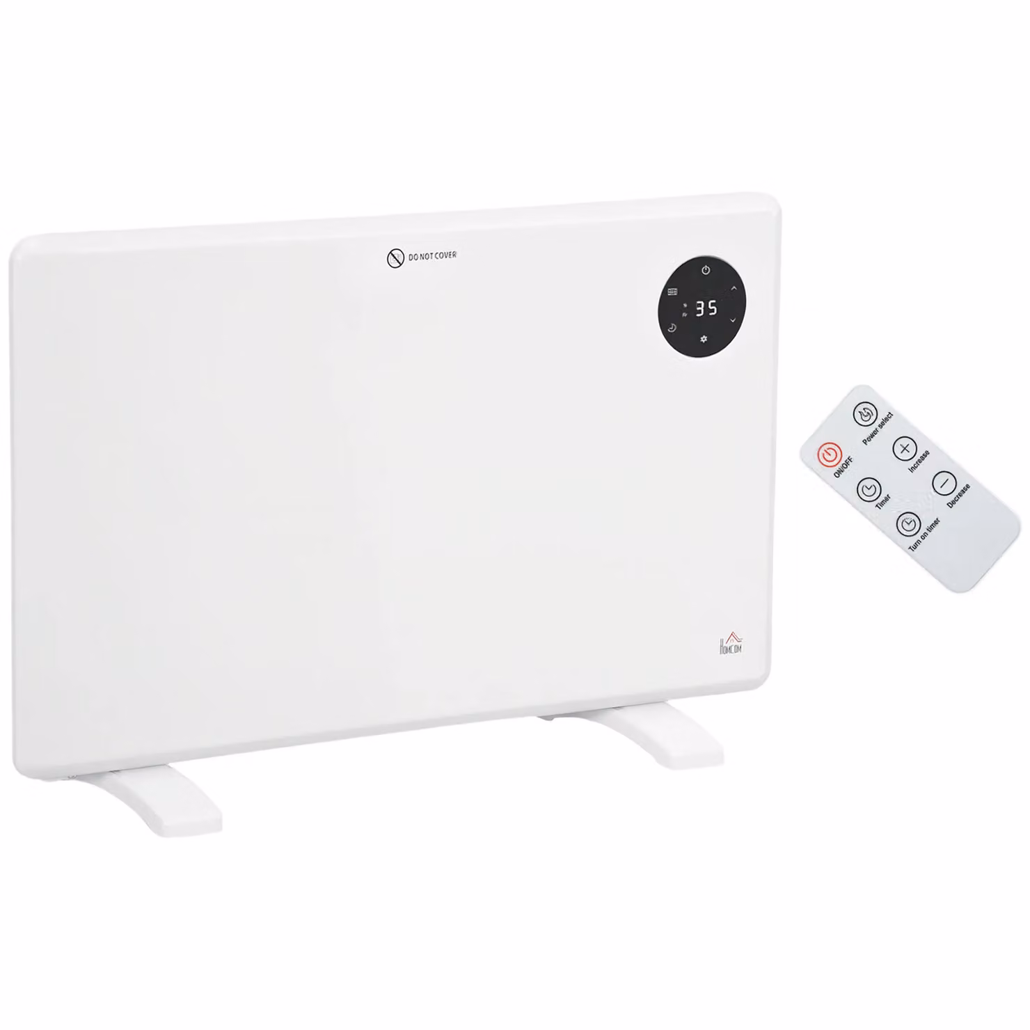 HOMCOM Electric Convector Heater in White with LED Display, Thermostat and Remote Control – 2