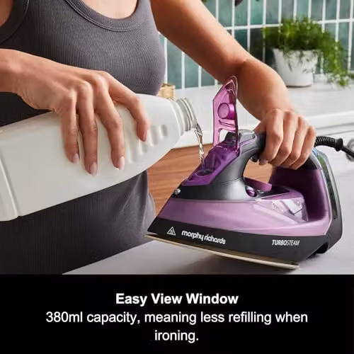 Morphy Richards Turbosteam Steam Iron with Ceramic Soleplate, 2800W, Purple and Black – 2