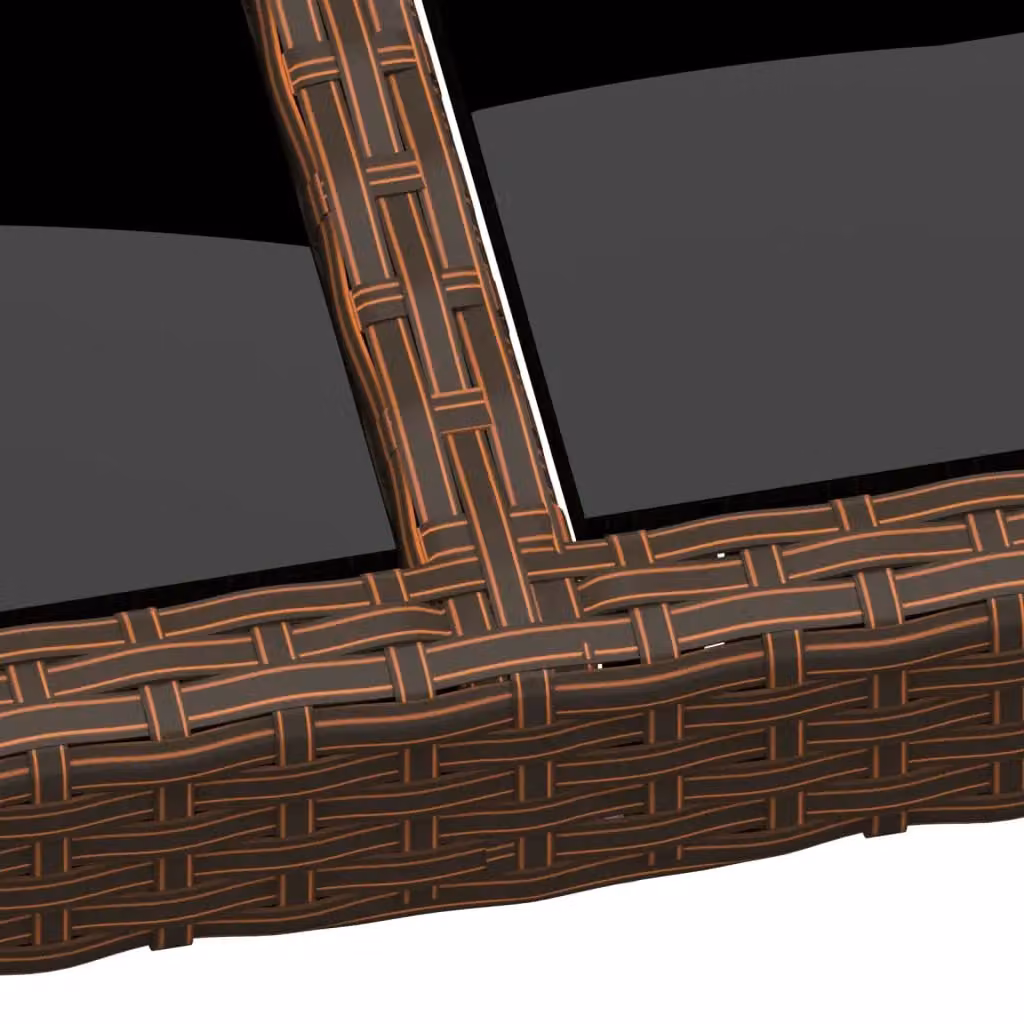 Berkfield Home Brown Rattan Garden Table with Glass Top, W/D/H: 200 x 150 x 75 cm – 2