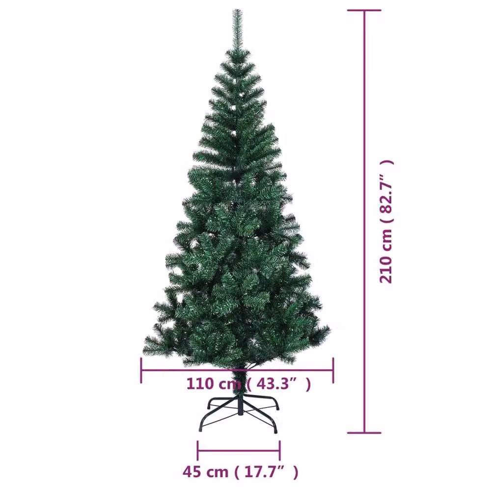 Berkfield Home Beautiful Green Artificial Christmas Tree with Iridescent Tips, Height: 210 cm – 7