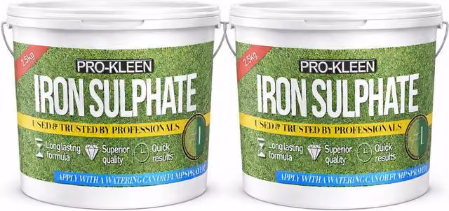 ProKleen Iron Sulphate Lawn Tonic Plant Feed, Slow Release Damp Powder, 2 x 2.5kg – 1