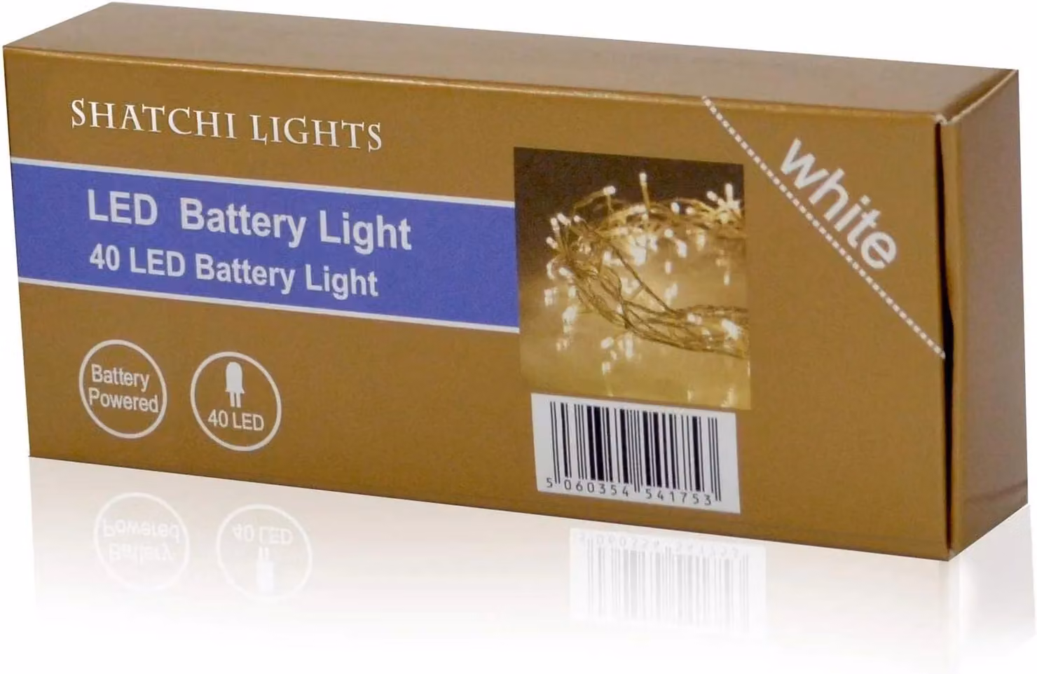 Shatchi 40 Warm White LED Battery Operated Fairy String Lights in White – 2