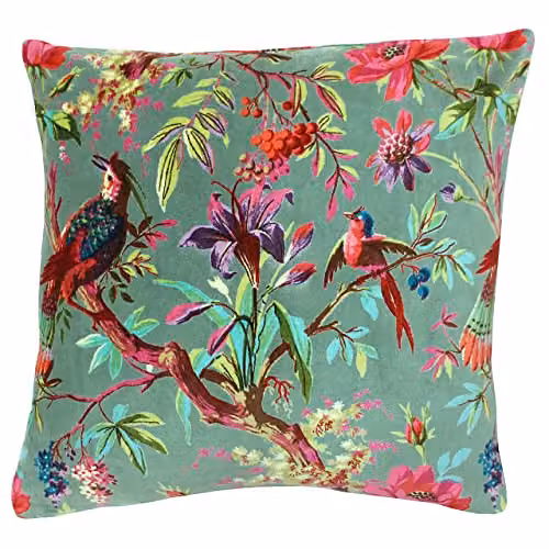 Paoletti Paradise Floral Square Cotton Cushion in Multicolour with Polyester Filling