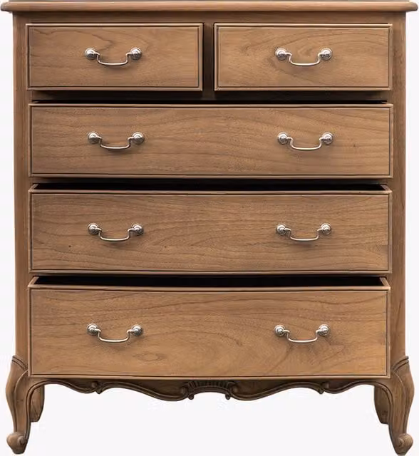 Perch & Parrow Opera Weathered Chest of Drawers in Brown and Beige Wood
