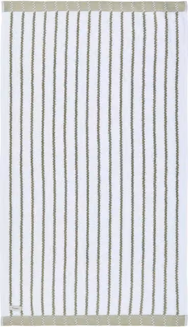 Murmur Verity Striped Cotton Bath Towel with Border, Green and White
