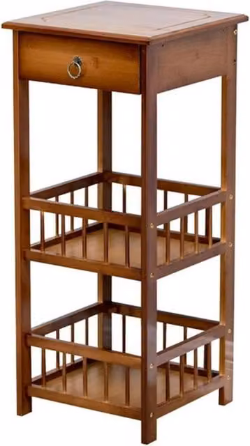 FLAVORA M Bedside Drawer Storage Nightstand in Brown, W/D/H: 30 x 30 x 78 cm – 1