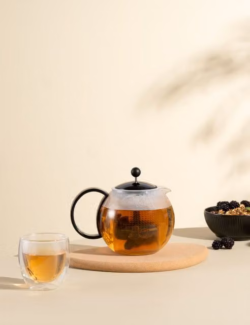 Bodum Assam Tea Press in Transparent and Multicolour with Black Accents