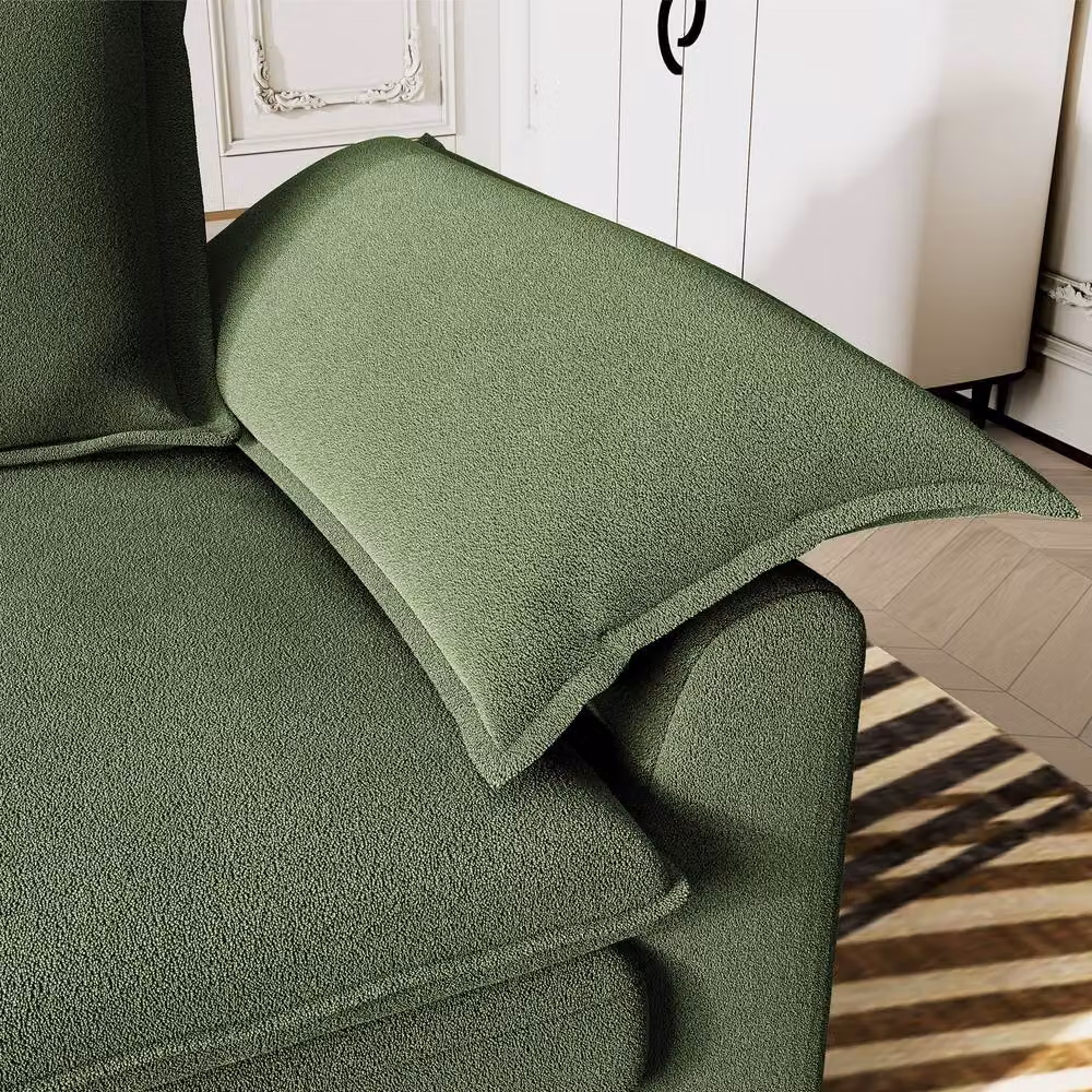 Dprodo Green Chenille Sofa Sleeper with Deep Seats and Solid Wood Frame – 4
