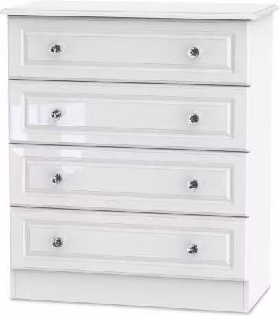 Welcome Balmoral White High Gloss 4 Drawer Chest of Drawers