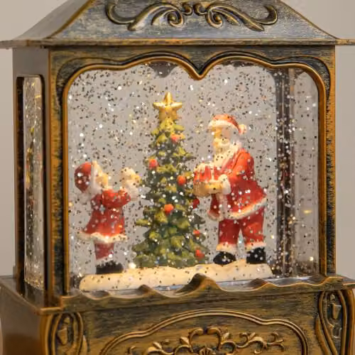 Samuel Alexander Classic Christmas Water Spinner Lantern with LED Light, Gold or Silver, Height: 22 cm – 2
