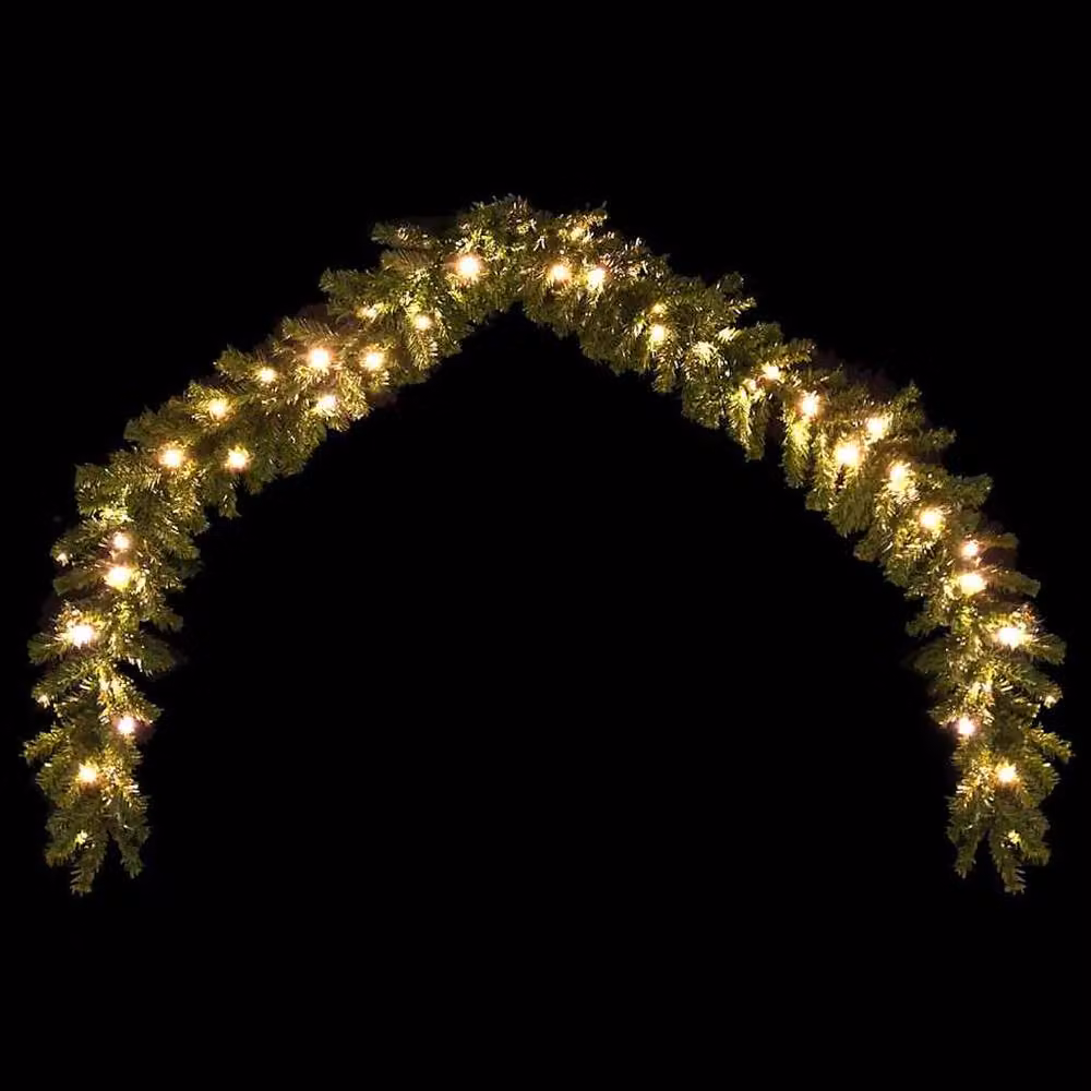 Berkfield Home Christmas Garland with Multicolour RGB LED Lights, Green, 5 m – 3