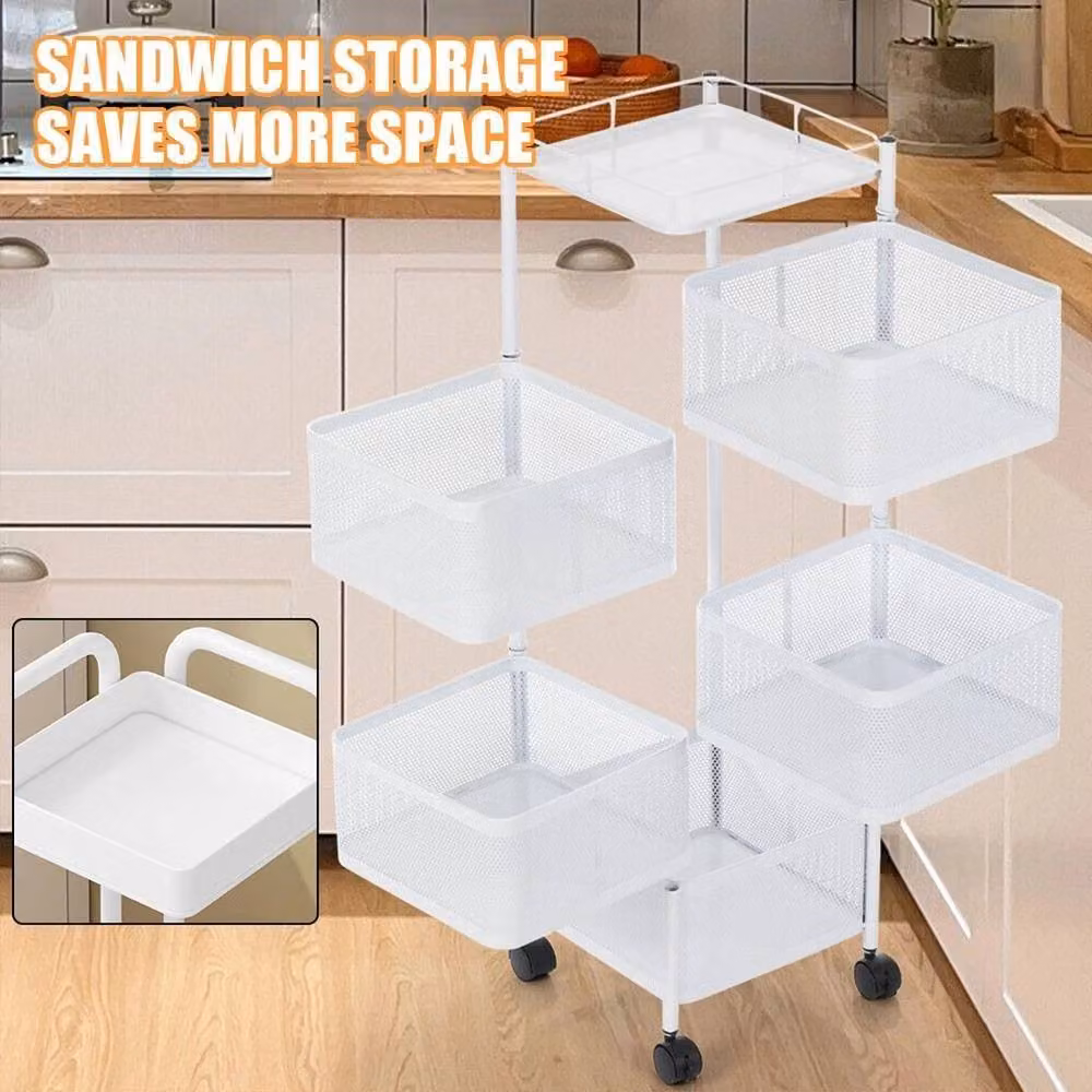 SPETLEK Mobile Tiered Vegetable Shelf Rack in White – 2