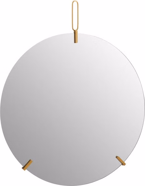 Orsina Minimalist Round Gold Wall Mirror with Hanging Loop