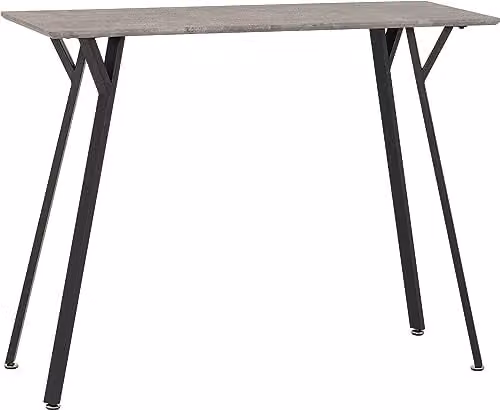 Seconique Quebec Industrial Bar Table in Black and Grey Concrete Effect, W: 120 cm, D: 45 cm, H: 93 cm – 1