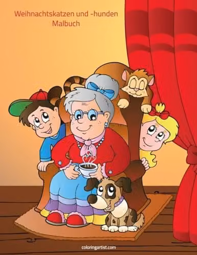 Malbuch mit Weihnachtskatzen und -hunden 1: Volume 1 by Createspace, Multicolour