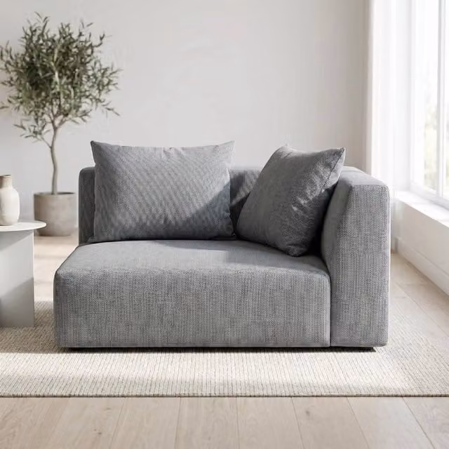 Abakus Direct Tokyo Right Corner Seat with Deep Seat in Anthracite Basket Weave Fabric