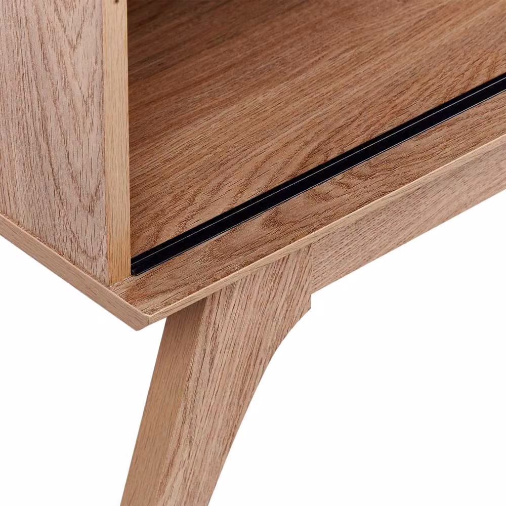 Wyld and Coco Modern Brown TV Stand with Cable Management and Storage – 4