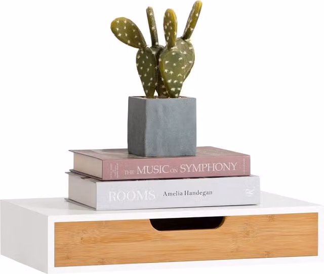 SoBuy Modern Wall Mounted Floating Drawer in Matt White
