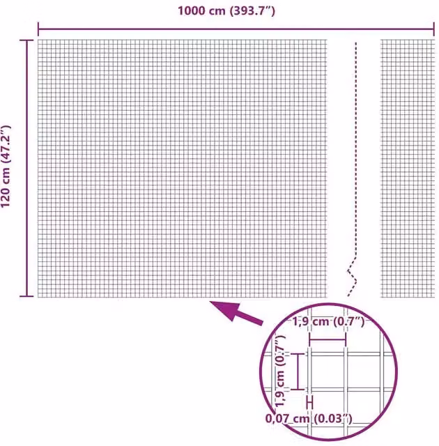 Berkfield Home Modern Welded Wire Fence, Galvanised Steel, Silver, H: 120 cm x W: 10 m