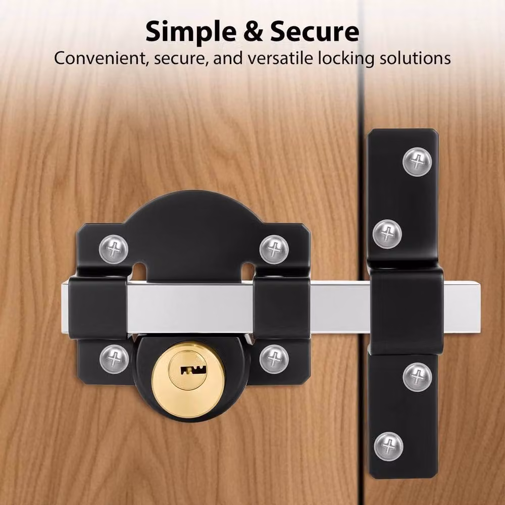 EONLION Black Steel Rim Lock Garage and Gate Bolt, W: 520 mm, H: 10000 mm – 5