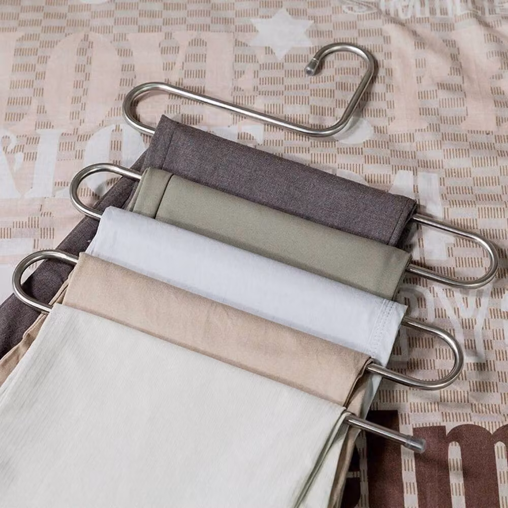 FLAVORA Multi Layer Space Saving Clothes and Trouser Hanger in Silver, Width: 50 cm – 3