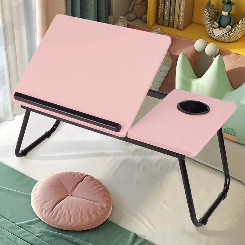 EONLION Pink Folding Laptop Desk Tray with Height and Tilt Adjustment, Width: 100 cm – 3