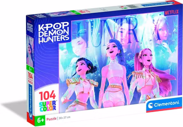 Clementoni K-Pop Demon Hunters 104 Piece Jigsaw Puzzle, Purple, W: 38 cm, H: 27 cm