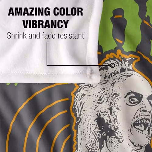 Warner Bros. Beetlejuice Ghost Silky Touch Super Soft Fleece Throw Blanket, Multicolour, W: 152.4 cm, D: 127.0 cm – 3