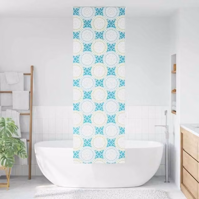 Berkfield Home Multicolour Graphic Opaque Shower Roller Blind, W: 60 cm, H: 240 cm