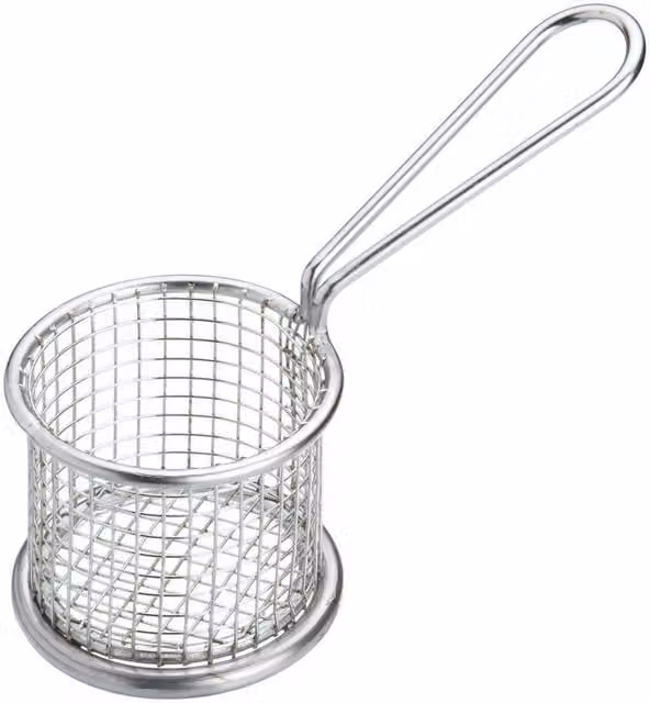 MasterClass Mini Frying Basket in Silver Stainless Steel, Diameter: 8.5 cm