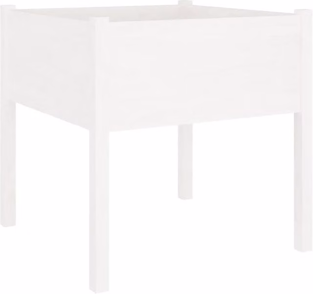 Berkfield White Solid Pinewood Garden Planter Tub W/D/H: 70 x 70 x 70 cm – 1