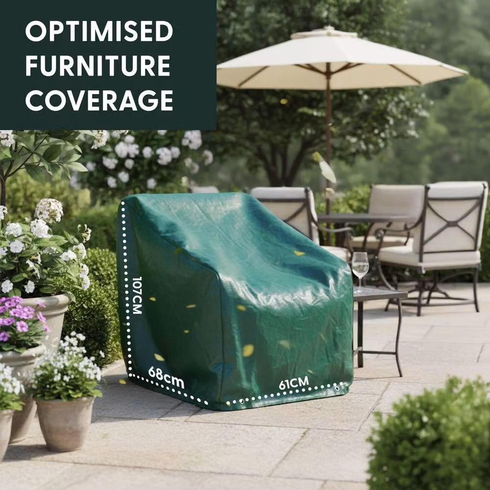 Keplin Waterproof Green Dining Chair Cover, H: 61 cm, W: 107 cm, D: 68 cm – 7