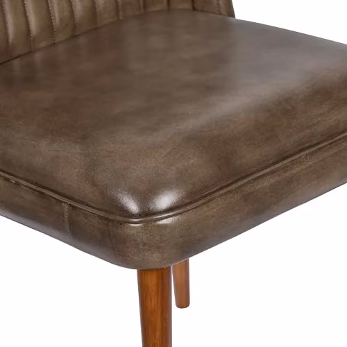 Elm Home And Garden Genuine Leather Kitchen Dining Chair in Tan Brown, H 93 cm x W 50 cm x D 61 cm – 3