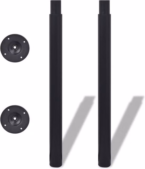 Berkfield Home Telescopic Metal Table Legs, 4 Pieces, Black, Height: 710 mm - 1100 mm – 1