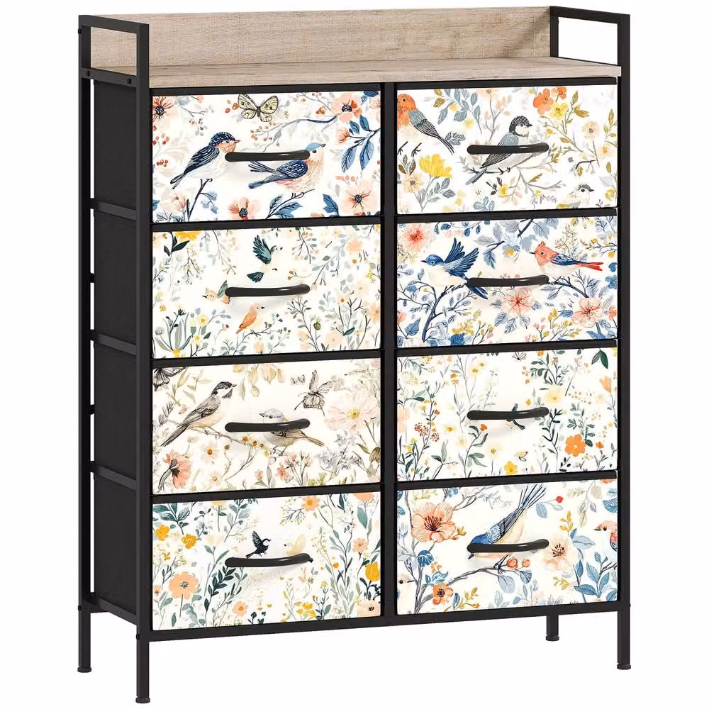 Wyld Haus Tonona White 8 Drawer Fabric and Metal Storage Chest – 2