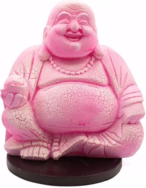 KDMD Laughing Buddha Dragonfruit Crackle Glow Lamp with Round Base in Pink – 1