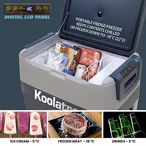 Koolatron SmartKool Bluetooth Enabled Electric Cooler Freezer, 50L, Silver – 4