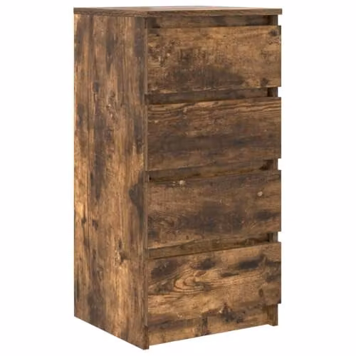 vidaXL Modern Sideboard in Smoked Oak Brown, W/D/H: 37.5 x 35.0 x 76.0 cm – 1