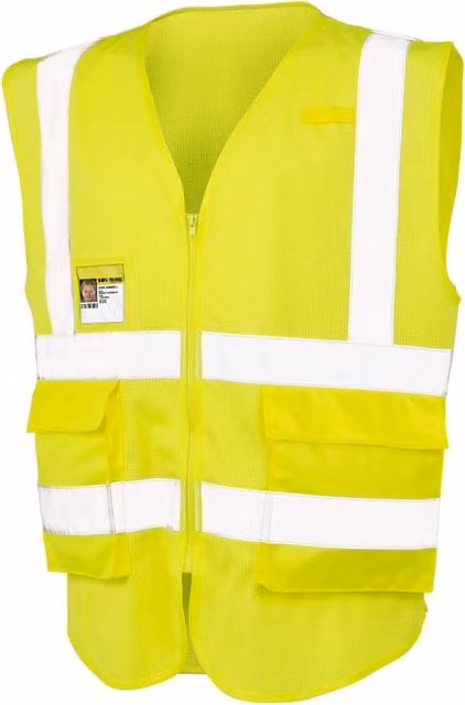 Result SAFE-GUARD Unisex Adult Executive Mesh Hi-Vis Safety Vest, Class 2, Fluorescent Yellow, Size S