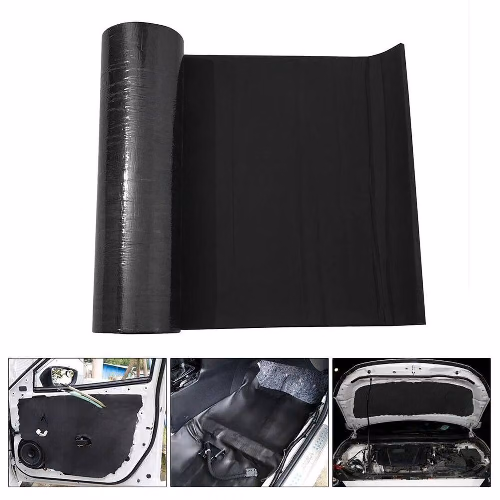 FLAVORA Self-adhesive Acoustic Soundproofing and Fire Proof Rubber Foam, Black, W: 100 cm, D: 100 cm, H: 2.5 cm – 3